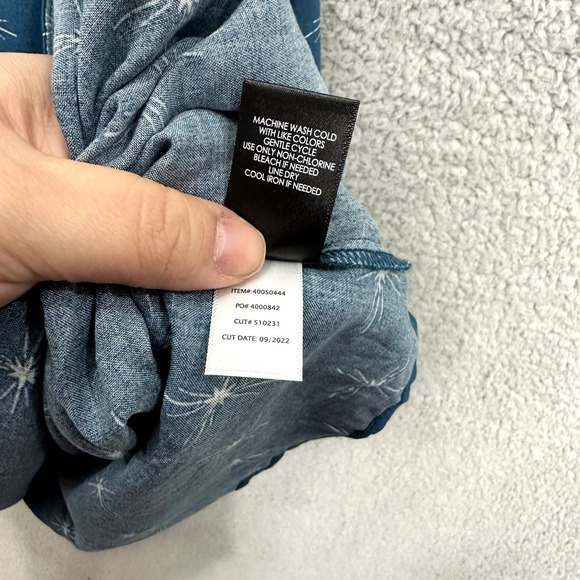 Torrid‎ Tank Top Womens 5X Blue Geometric Star V Neck Flowy Challis Stitch Boho - Picture 7 of 7